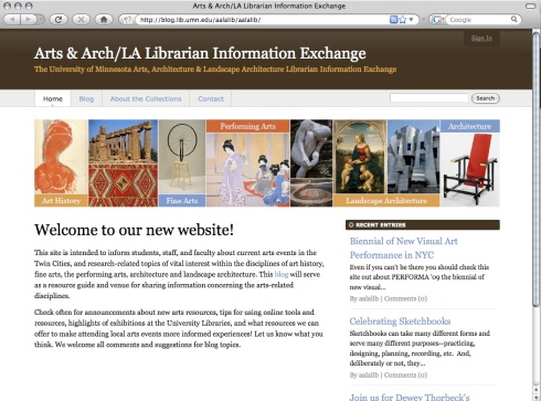 Arts, Arch/LA Library Information Exchange, University of Minnesota