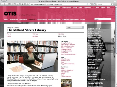 Otis College of Art and Design, The Millard Sheets Library